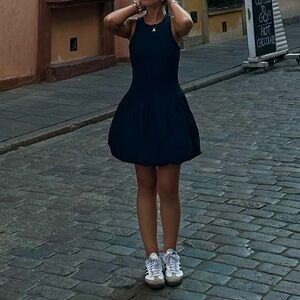 Black Mini Balloon Dress